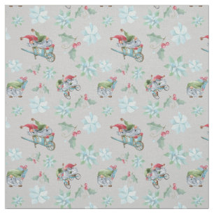 Christmas Gnomes At Play Fabric