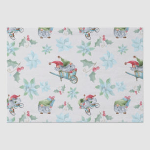 Christmas Gnomes At Play Tissue Paper