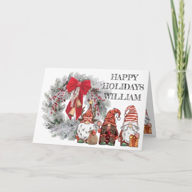 Christmas Gnomes Card (Front)