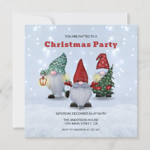 Christmas Gnomes Christmas Invitation