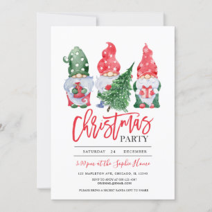 Christmas Gnomes Christmas Party Invitation