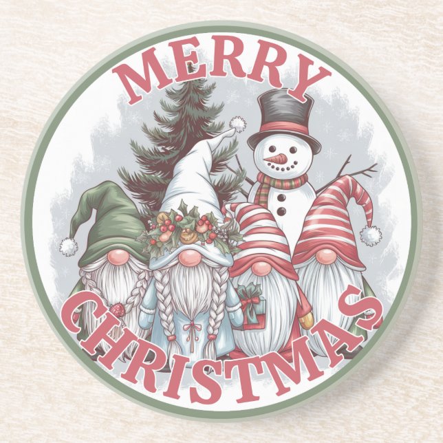 Christmas Gnomes Coaster (Front)