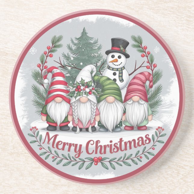Christmas Gnomes Coaster (Front)