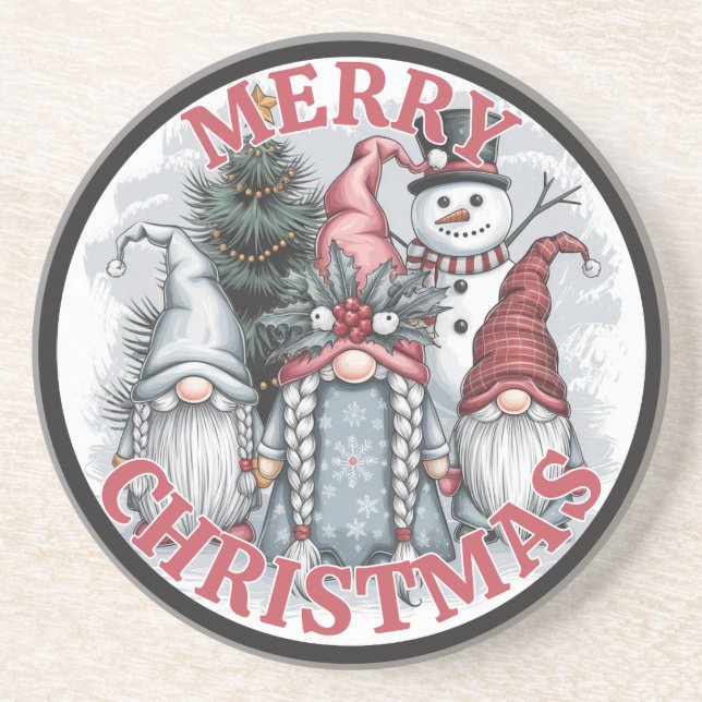 Christmas Gnomes Coaster (Front)
