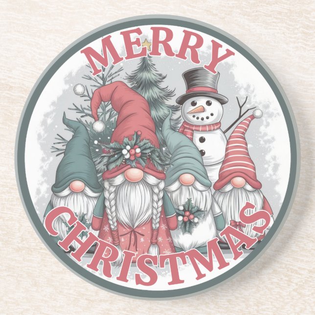 Christmas Gnomes Coaster (Front)