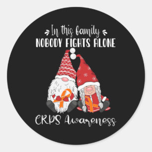 Christmas Gnomes Crps Awareness Classic Round Sticker