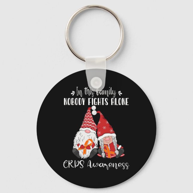 Christmas Gnomes CRPS Awareness  Key Ring (Front)