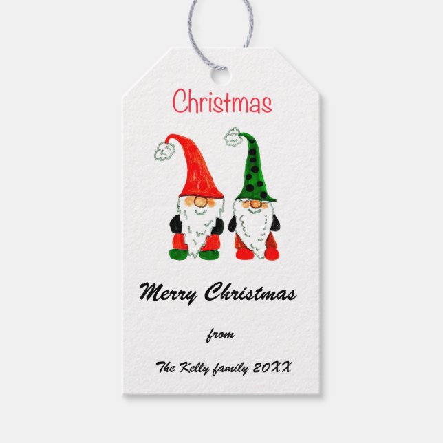 Christmas gnomes Custom Gift Tags (Front)