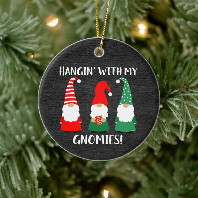 Christmas Gnomes Cute Holiday Ceramic Tree Decoration (Tree)