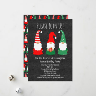Christmas Gnomes Cute Holiday Party Invitation