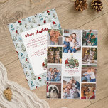 Christmas Gnomes Family 10 Photo Collage Holiday Card<br><div class="desc">This unique photo collage Christmas card is perfect for showing off your family photos from the past year. There are 10 photos around the outside, with cute watercolor holiday gnomes holding gifts next to a Christmas tree in the centre. On the back is a personalised Christmas message that can easily...</div>