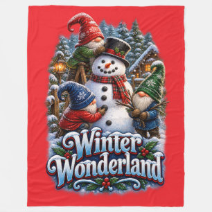 Christmas Gnomes Fleece Blanket