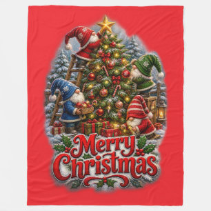 Christmas Gnomes Fleece Blanket