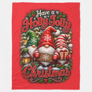 Christmas Gnomes Fleece Blanket