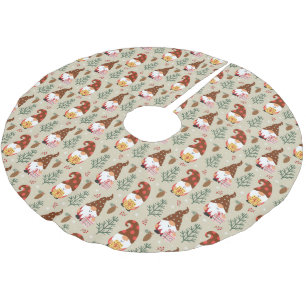 Christmas Gnomes Gift Pattern Brushed Polyester Tree Skirt