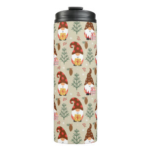 Christmas Gnomes Gift Pattern Thermal Tumbler