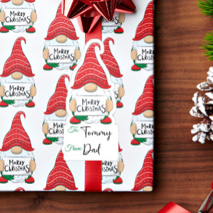 Christmas gnomes gift tag
