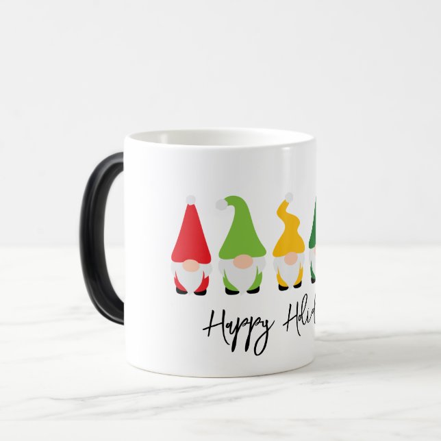 Christmas Gnomes Happy Holidays Colourful Fun Magic Mug (Front Left)