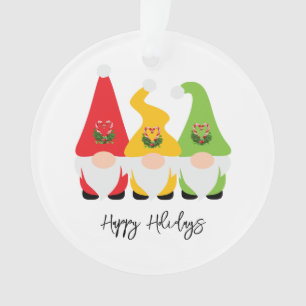 Christmas Gnomes Happy Holidays Name Year Fun Ornament