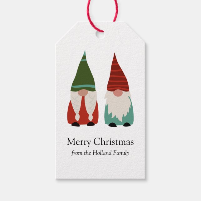 Christmas Gnomes Holiday Gift Tags (Front)