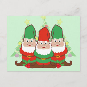 Christmas Gnomes Holiday Postcard