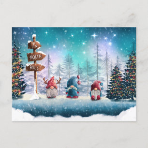 Christmas Gnomes Holiday Postcard