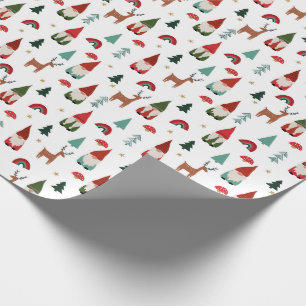 Christmas Gnomes holiday white Wrapping Paper