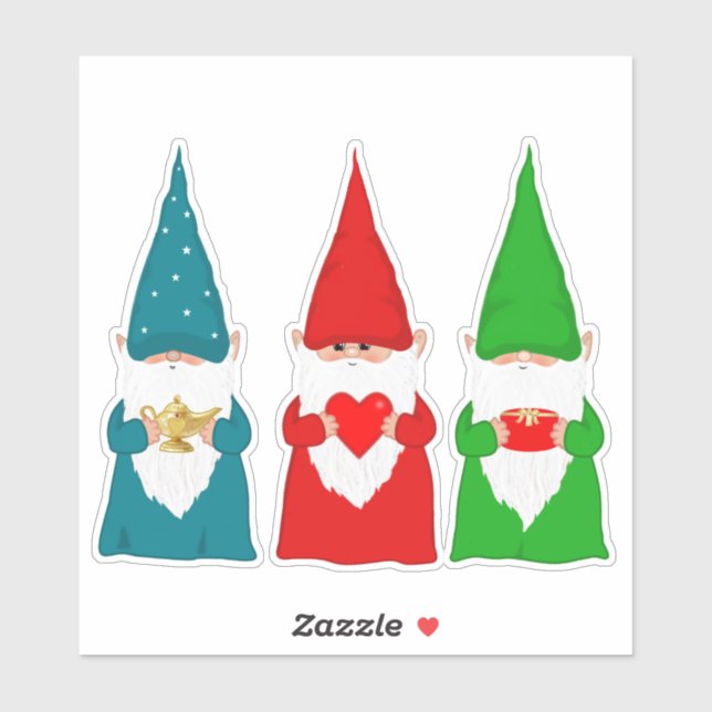 Christmas Gnomes in Blue Green & Red (Sheet)