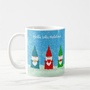 Christmas Gnomes in Colourful Dresses & Snow Coffee Mug