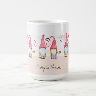 Christmas Gnomes In Love Watercolor Hand-painted Coffee Mug