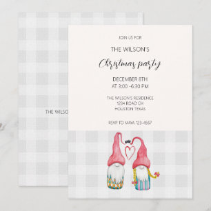 Christmas Gnomes In Love Watercolor Monogrammed