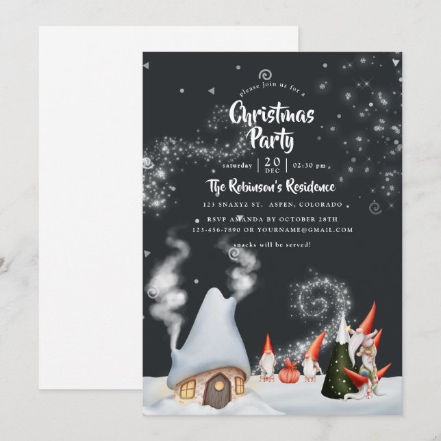 Christmas Gnomes Invitation (Front/Back)