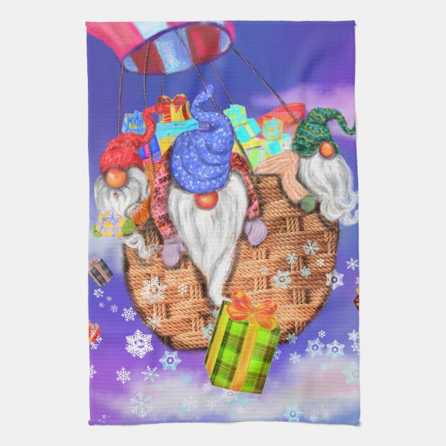 Christmas Gnomes Kitchen Towel (Vertical)