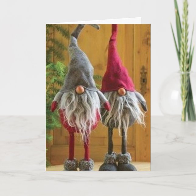 CHRISTMAS GNOMES KNOW CHRISTMAS WISHES HOLIDAY CARD (Front)