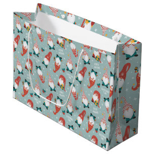 Christmas Gnomes Large Gift Bag