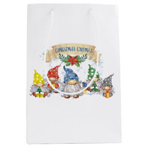 Christmas Gnomes Medium Gift Bag