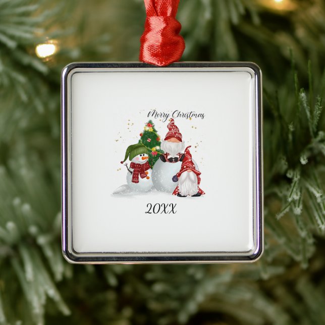 Christmas Gnomes Metal Tree Decoration (Tree)