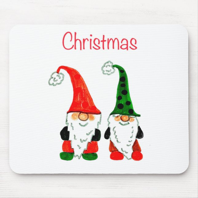 Christmas gnomes mouse mat (Front)