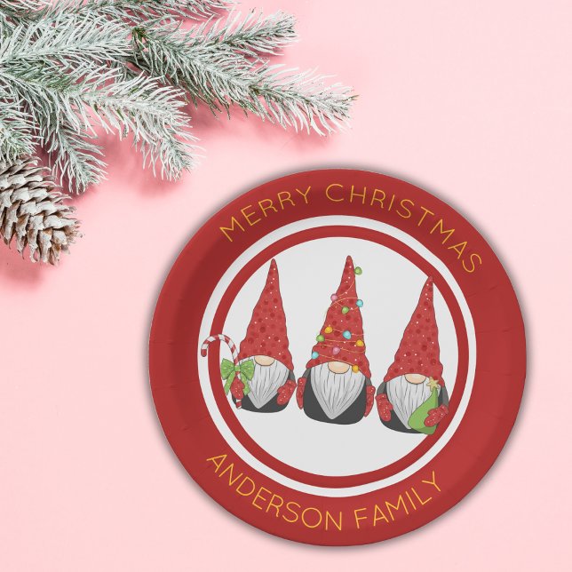 Christmas Gnomes Paper Plate (Creator Uploaded)