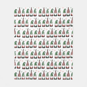 Christmas Gnomes Pattern Fleece Blanket