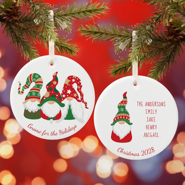 Christmas Gnomes Personalized Ceramic Tree Decoration (Creator Uploaded)
