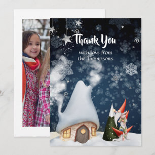 Christmas Gnomes Photo Thank You Card