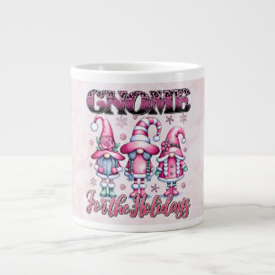 🎄 Christmas + Gnomes + Pink Aesthetic + Holiday  Large Coffee Mug