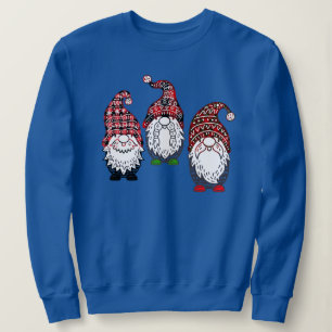 Christmas Gnomes Plaid Colourful Funny Christmas Sweatshirt