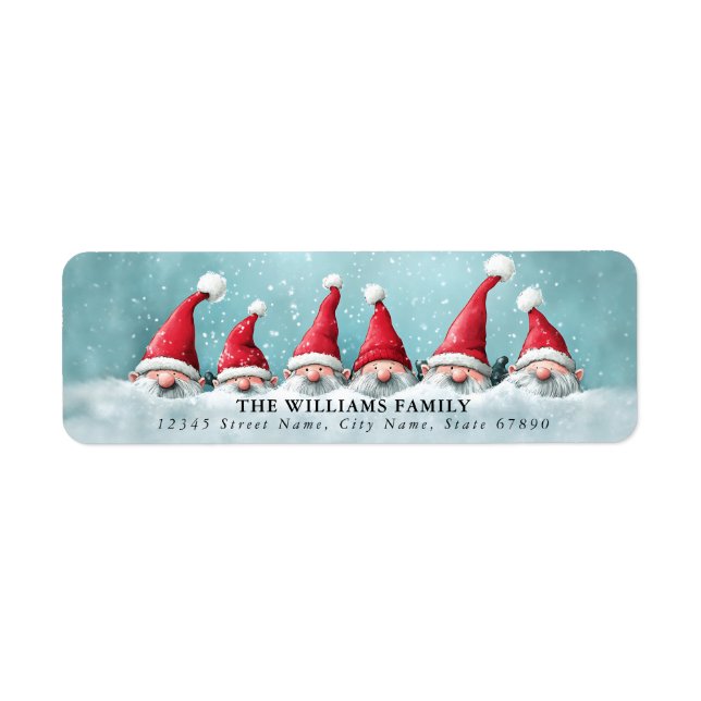 Christmas Gnomes Return Address Labels (Front)