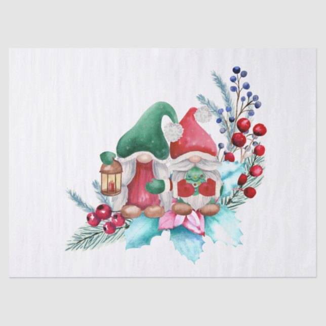 Christmas Gnomes Tissue Paper (Front)