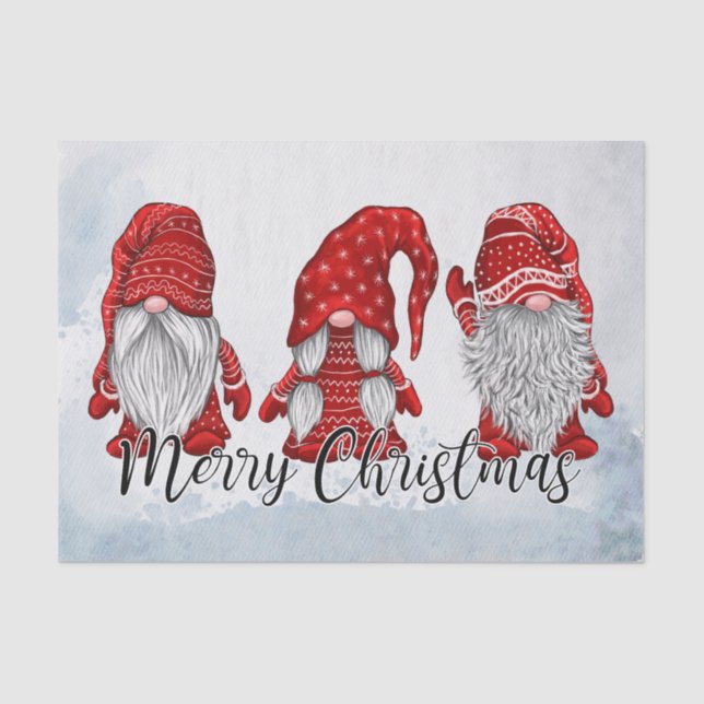 Christmas Gnomes Tissue Paper (Front)