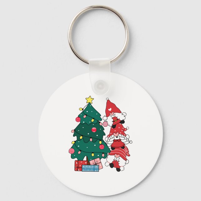 Christmas Gnomes Toddler  Key Ring (Front)