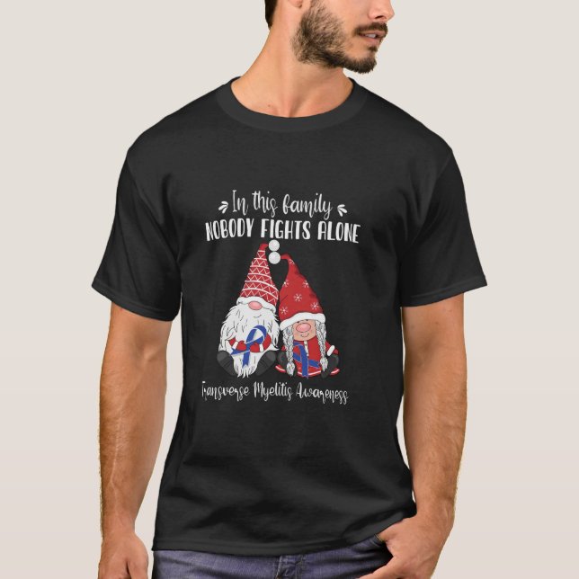 Christmas Gnomes Transverse Myelitis Awareness  T-Shirt (Front)