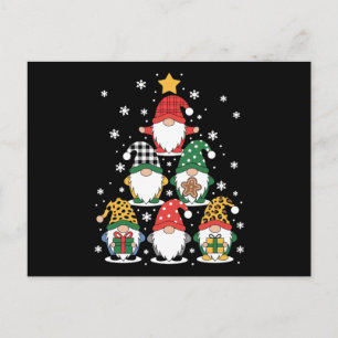 Christmas Gnomes Tree Stack Xmas Snowflake Cookie Holiday Postcard